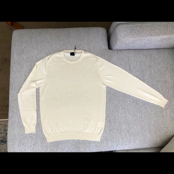 Fusaro Gold Crew Neck Cotton Sweater - Picture 1 of 2